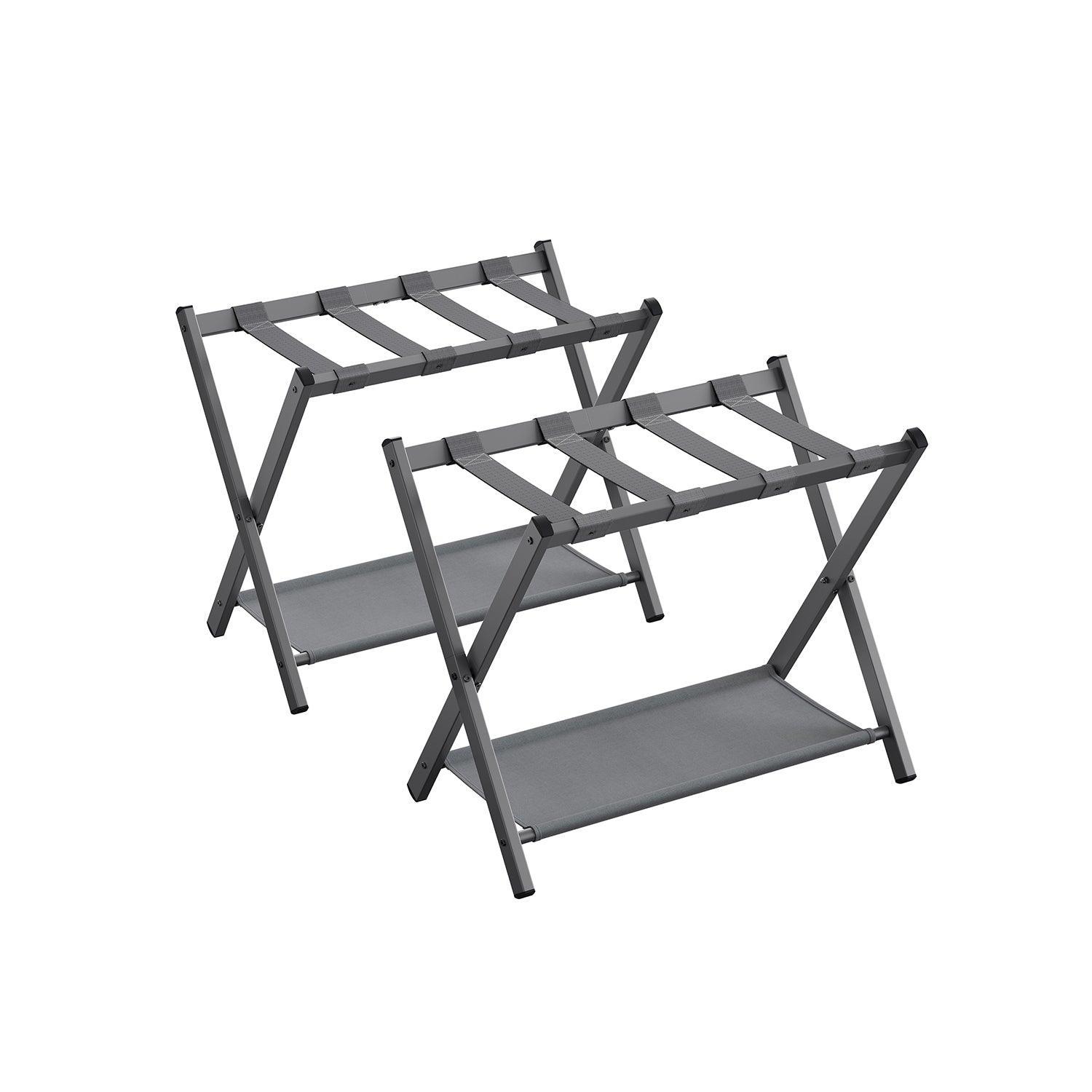 Set of 2 Luggage Racks Slate Gray FredCo