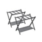 Set of 2 Luggage Racks Slate Gray FredCo