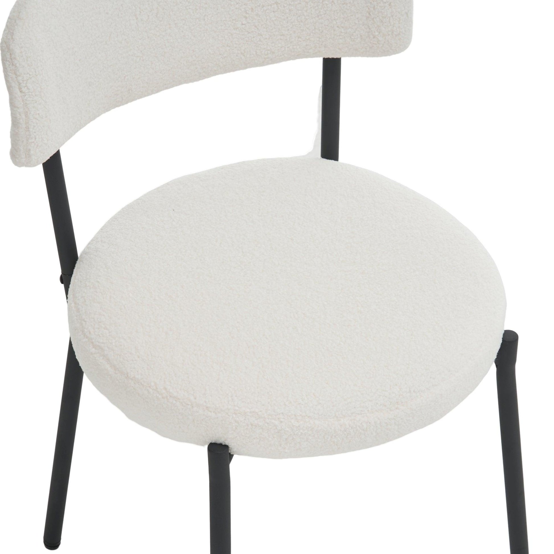 Set of 2 Mid-Century Modern Dining Chairs, Teddy Fabric Upholstered Dining Chairs FredCo