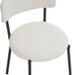 Set of 2 Mid-Century Modern Dining Chairs, Teddy Fabric Upholstered Dining Chairs FredCo