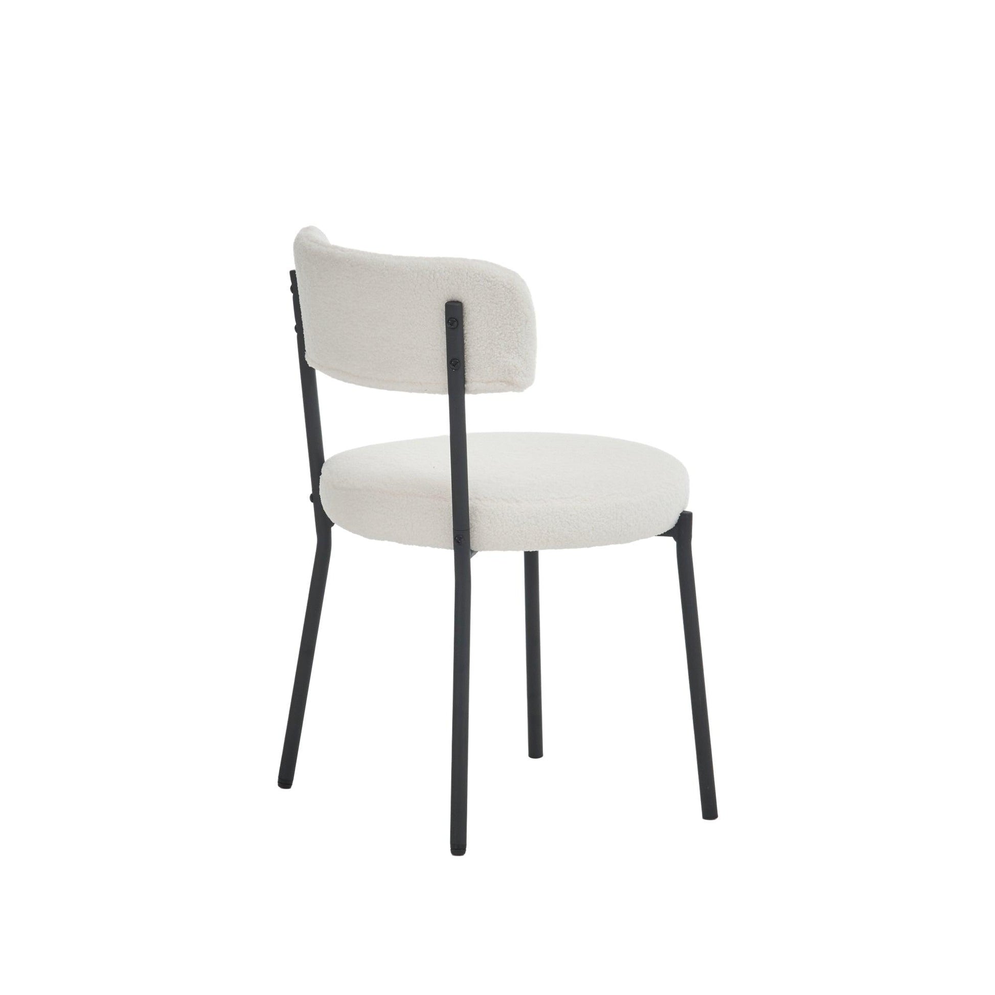 Set of 2 Mid-Century Modern Dining Chairs, Teddy Fabric Upholstered Dining Chairs FredCo