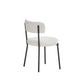 Set of 2 Mid-Century Modern Dining Chairs, Teddy Fabric Upholstered Dining Chairs FredCo