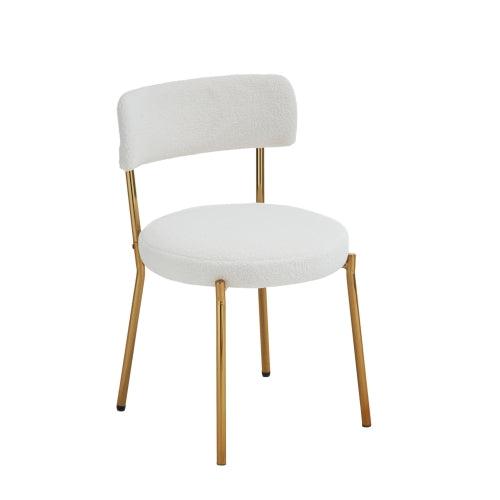 Set of 2 Mid-Century Modern Dining Chairs, Teddy Fabric Upholstered Dining Chairs FredCo