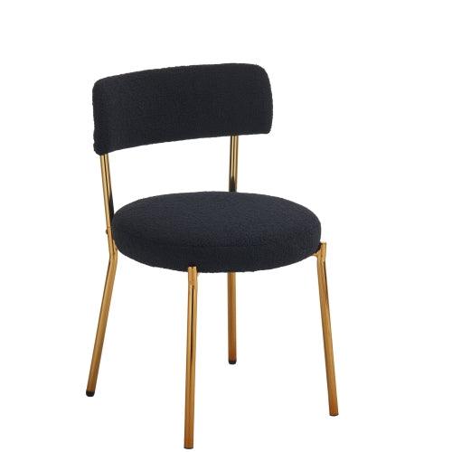 Set of 2 Mid-Century Modern Dining Chairs, Teddy Fabric Upholstered Dining Chairs FredCo