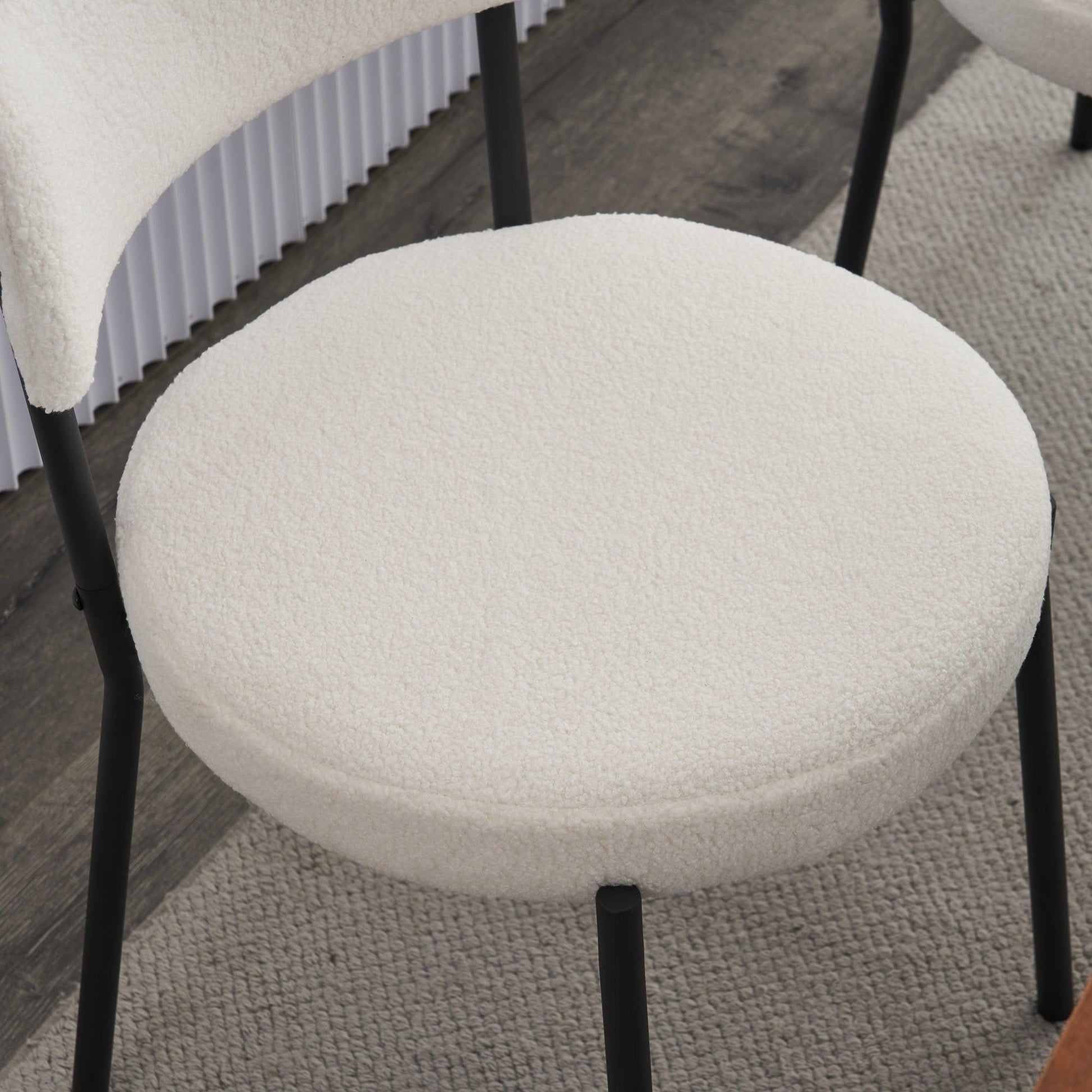 Set of 2 Mid-Century Modern Dining Chairs, Teddy Fabric Upholstered Dining Chairs FredCo