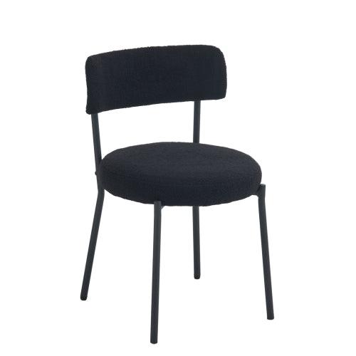 Set of 2 Mid-Century Modern Dining Chairs, Teddy Fabric Upholstered Dining Chairs FredCo