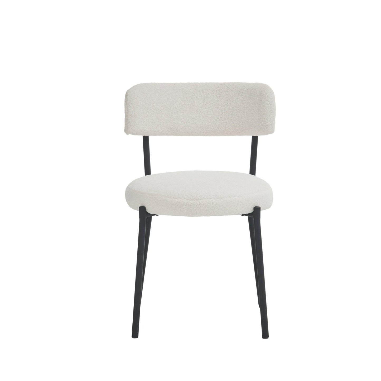 Set of 2 Mid-Century Modern Dining Chairs, Teddy Fabric Upholstered Dining Chairs FredCo