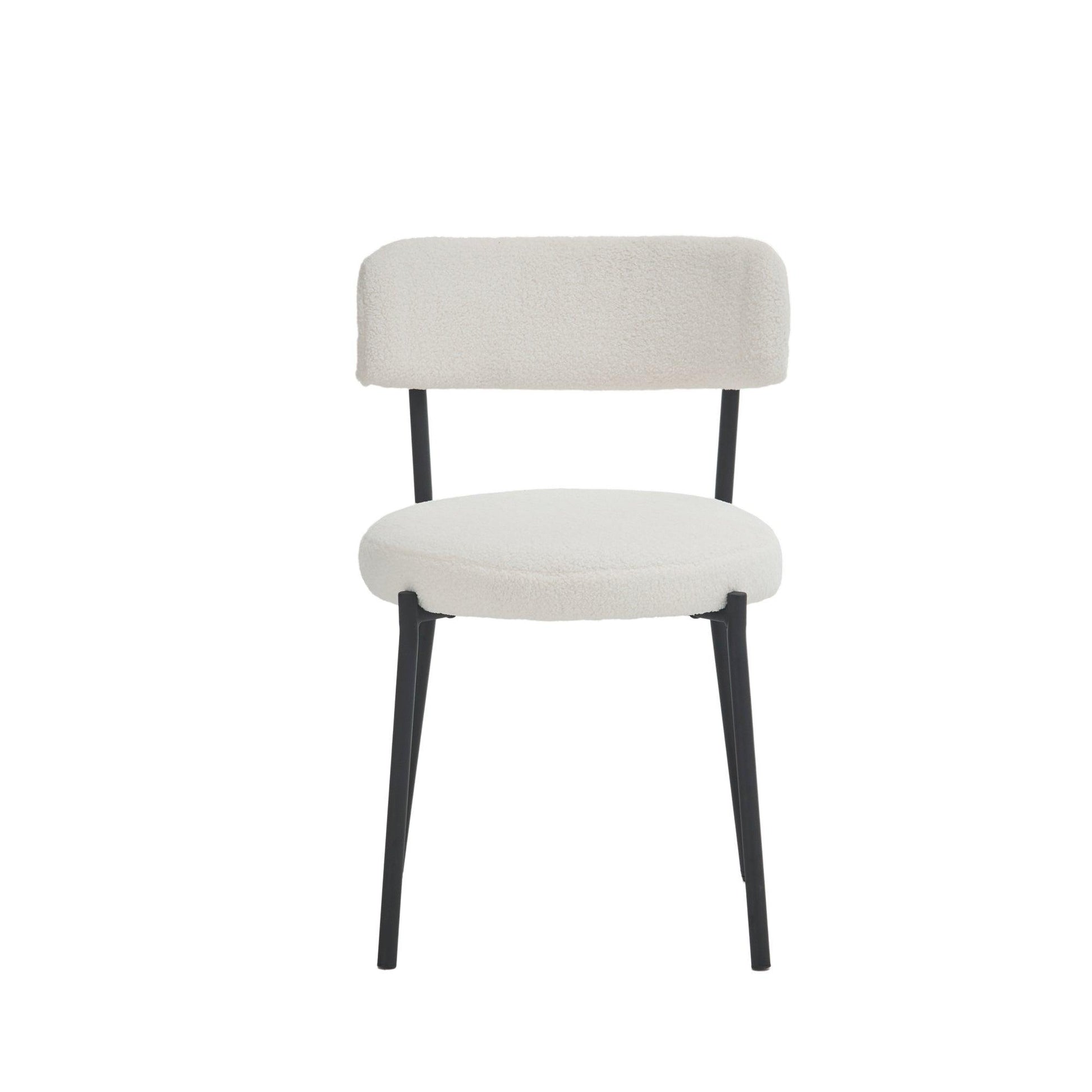 Set of 2 Mid-Century Modern Dining Chairs, Teddy Fabric Upholstered Dining Chairs FredCo