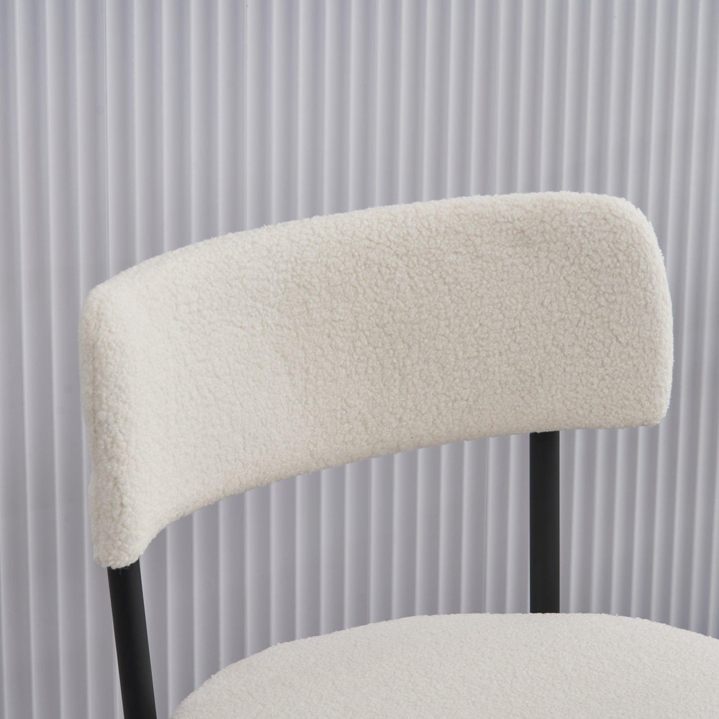 Set of 2 Mid-Century Modern Dining Chairs, Teddy Fabric Upholstered Dining Chairs FredCo
