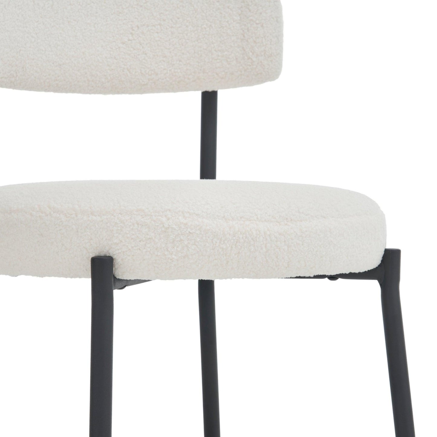 Set of 2 Mid-Century Modern Dining Chairs, Teddy Fabric Upholstered Dining Chairs FredCo