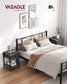 Set of 2 Nightstand with Drawer and Shelf Stone Gray and Black FredCo