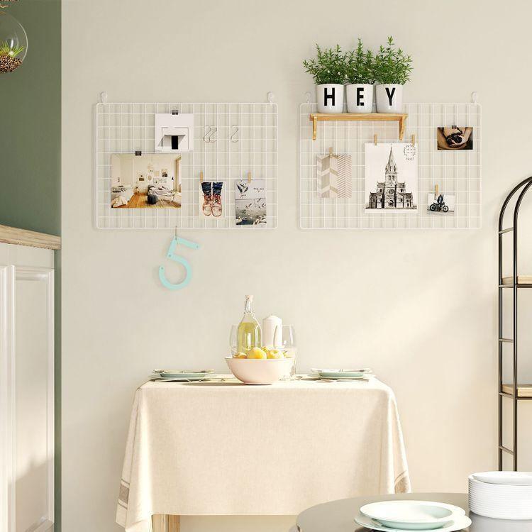 Set of 2, Photo Wall Display, Metal Mesh Wall Decor, Multifunctional Hanging Picture Wall, DIY, Art Display FredCo