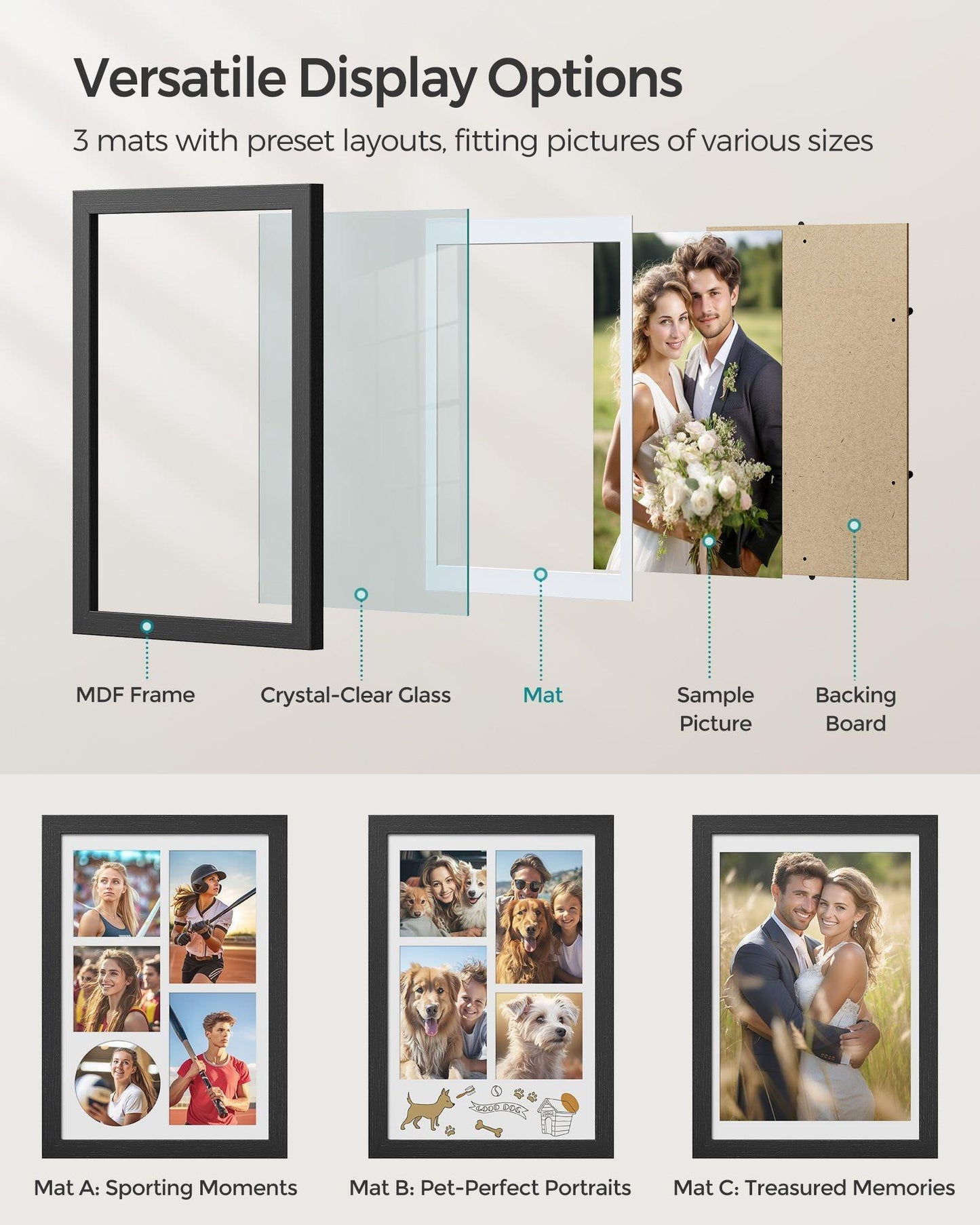 Set of 2 Picture Frame A4 Black FredCo