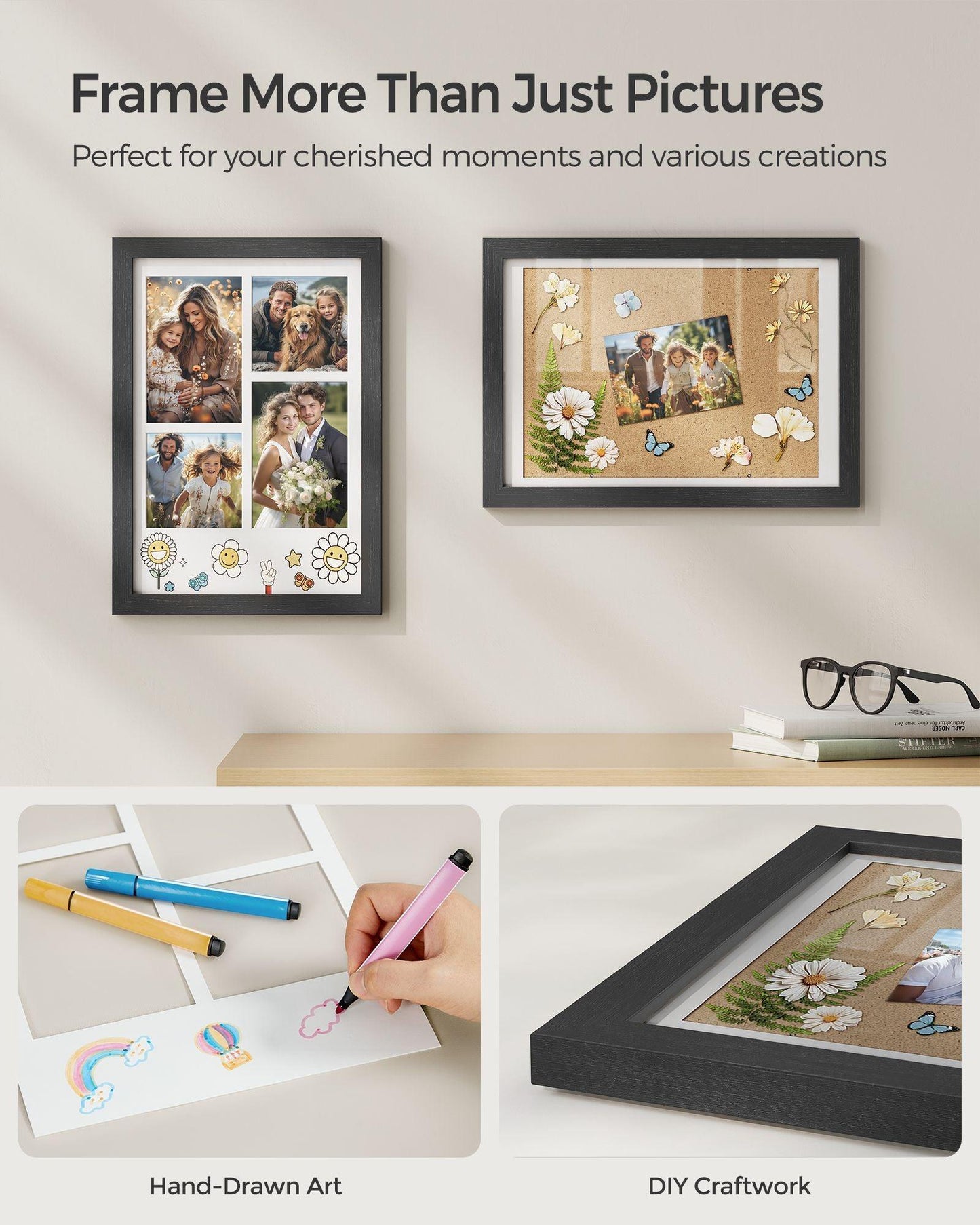 Set of 2 Picture Frame A4 Black FredCo