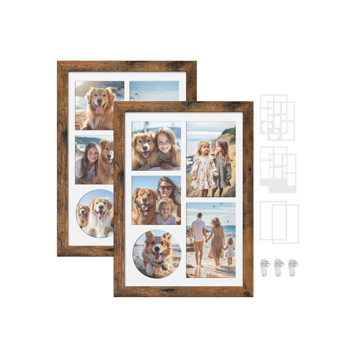 Set of 2 Picture Frame A4 Brown FredCo
