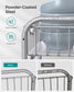 Set of 2 Pull-Out Cabinet Organizers 2-Tier Metallic Silver FredCo