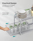Set of 2 Pull-Out Cabinet Organizers 2-Tier Metallic Silver FredCo