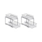 Set of 2 Pull-Out Cabinet Organizers 2-Tier Metallic Silver FredCo