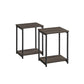 Set of 2 Side Tables Chestnut Brown and Classic Black FredCo