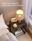 Set of 2 Side Tables Chestnut Brown and Classic Black FredCo
