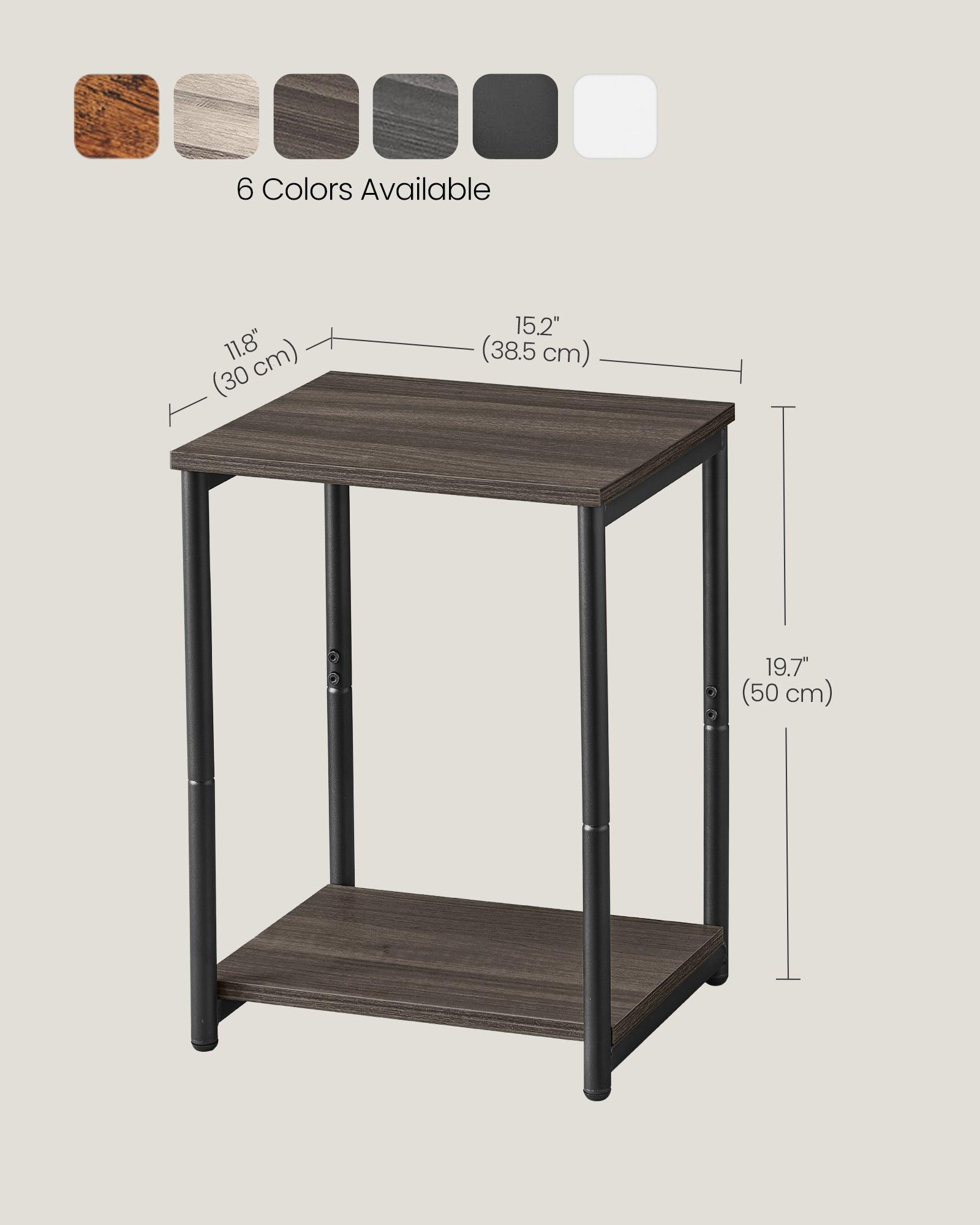 Set of 2 Side Tables Chestnut Brown and Classic Black FredCo