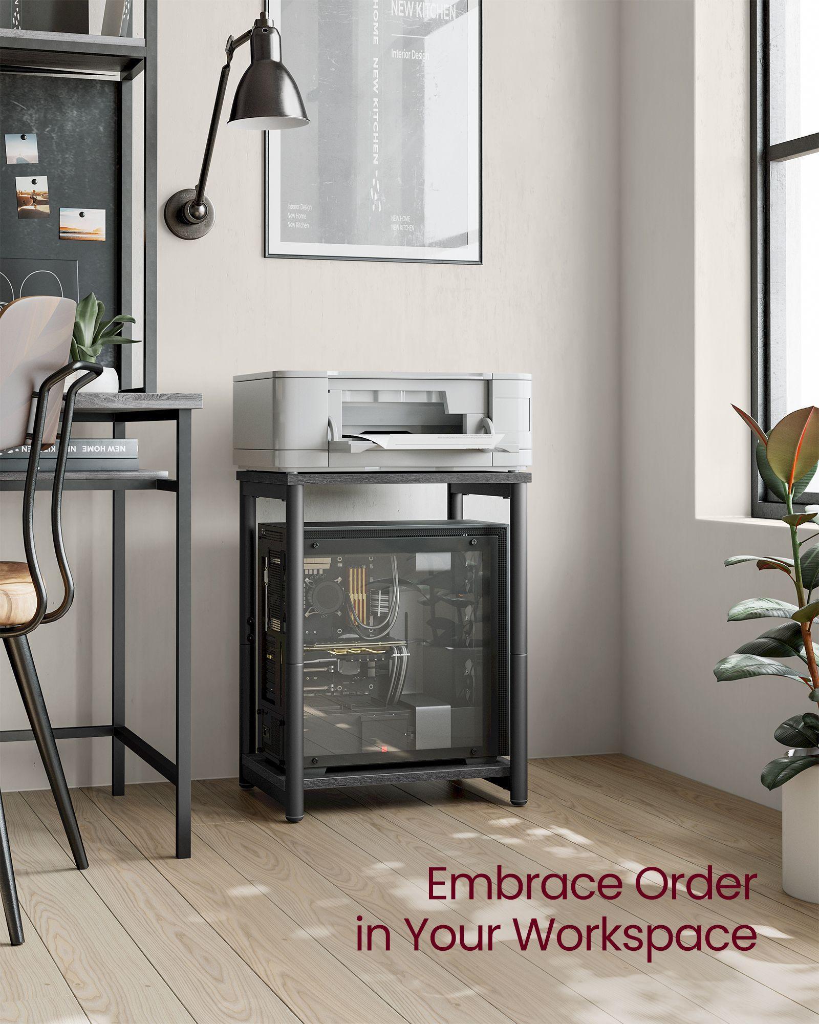 Set of 2 Side Tables Misty Gray and Classic Black FredCo