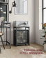 Set of 2 Side Tables Misty Gray and Classic Black FredCo