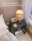 Set of 2 Side Tables Misty Gray and Classic Black FredCo