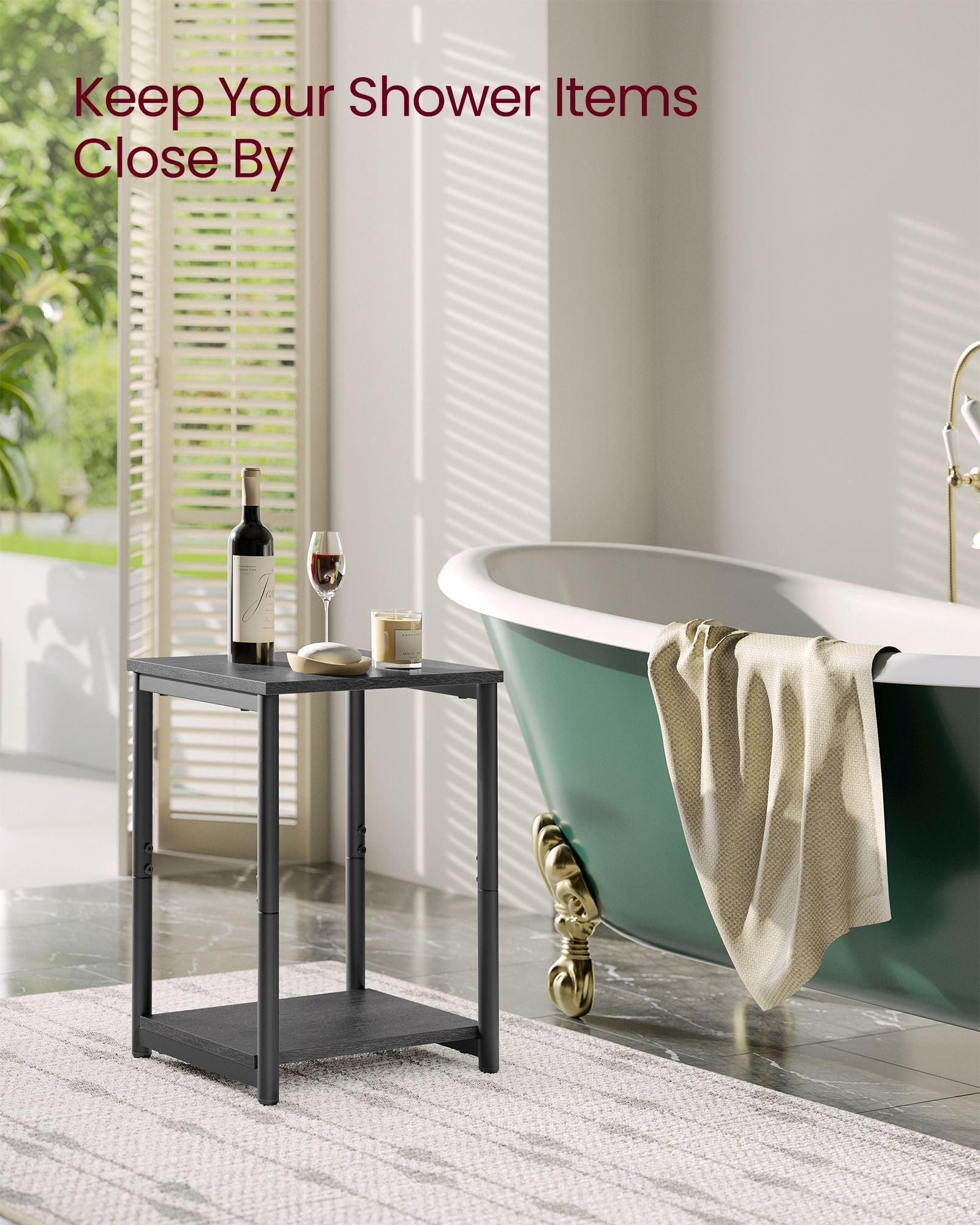 Set of 2 Side Tables Misty Gray and Classic Black FredCo