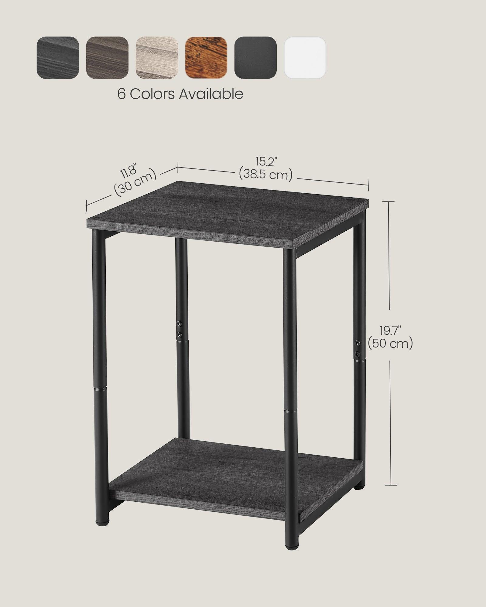 Set of 2 Side Tables Misty Gray and Classic Black FredCo