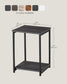 Set of 2 Side Tables Misty Gray and Classic Black FredCo