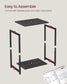 Set of 2 Side Tables Misty Gray and Classic Black FredCo
