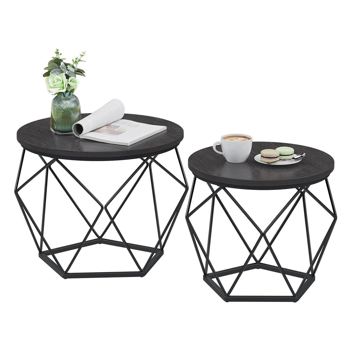 Set of 2 Small Coffee Table Black FredCo