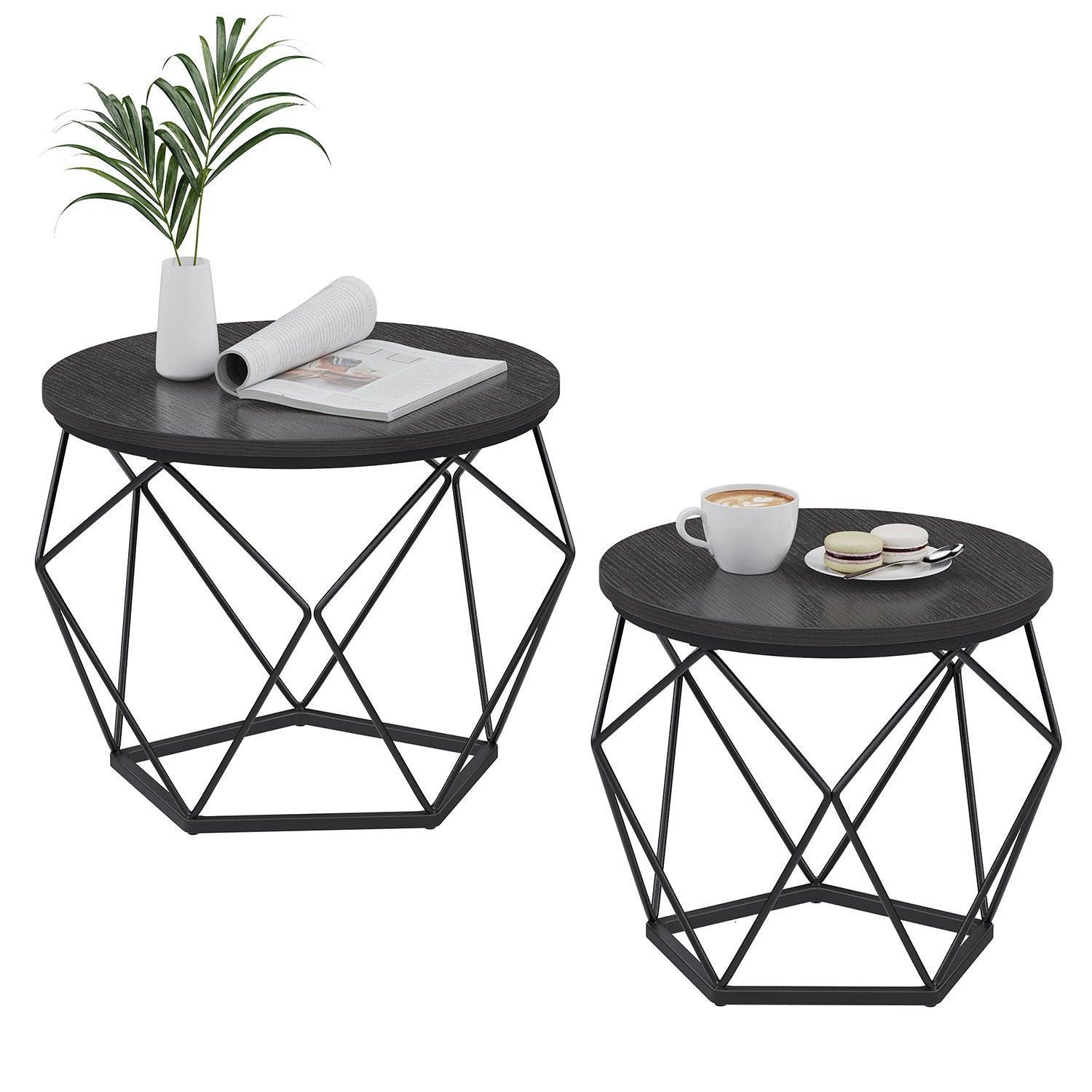 Set of 2 Small Coffee Table Black FredCo
