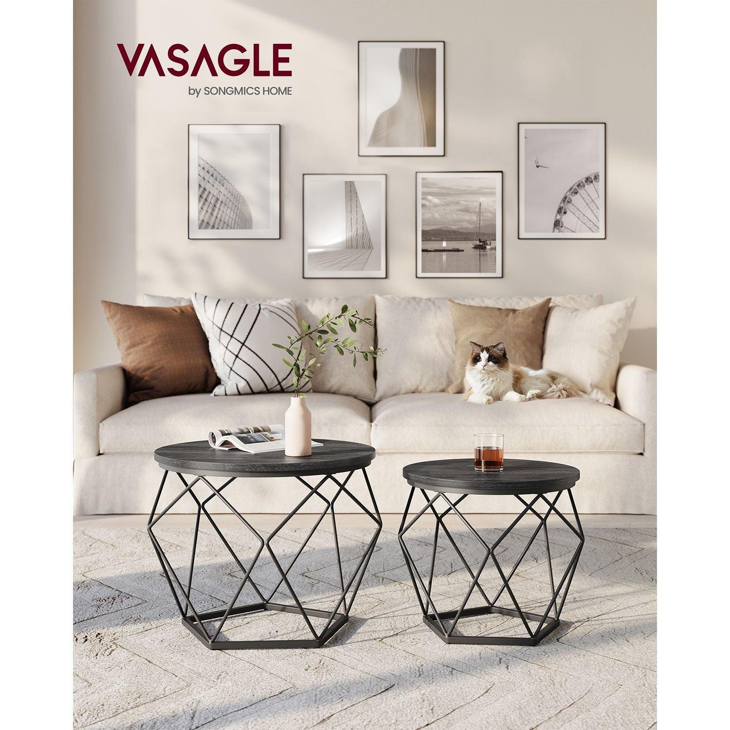 Set of 2 Small Coffee Table Black FredCo