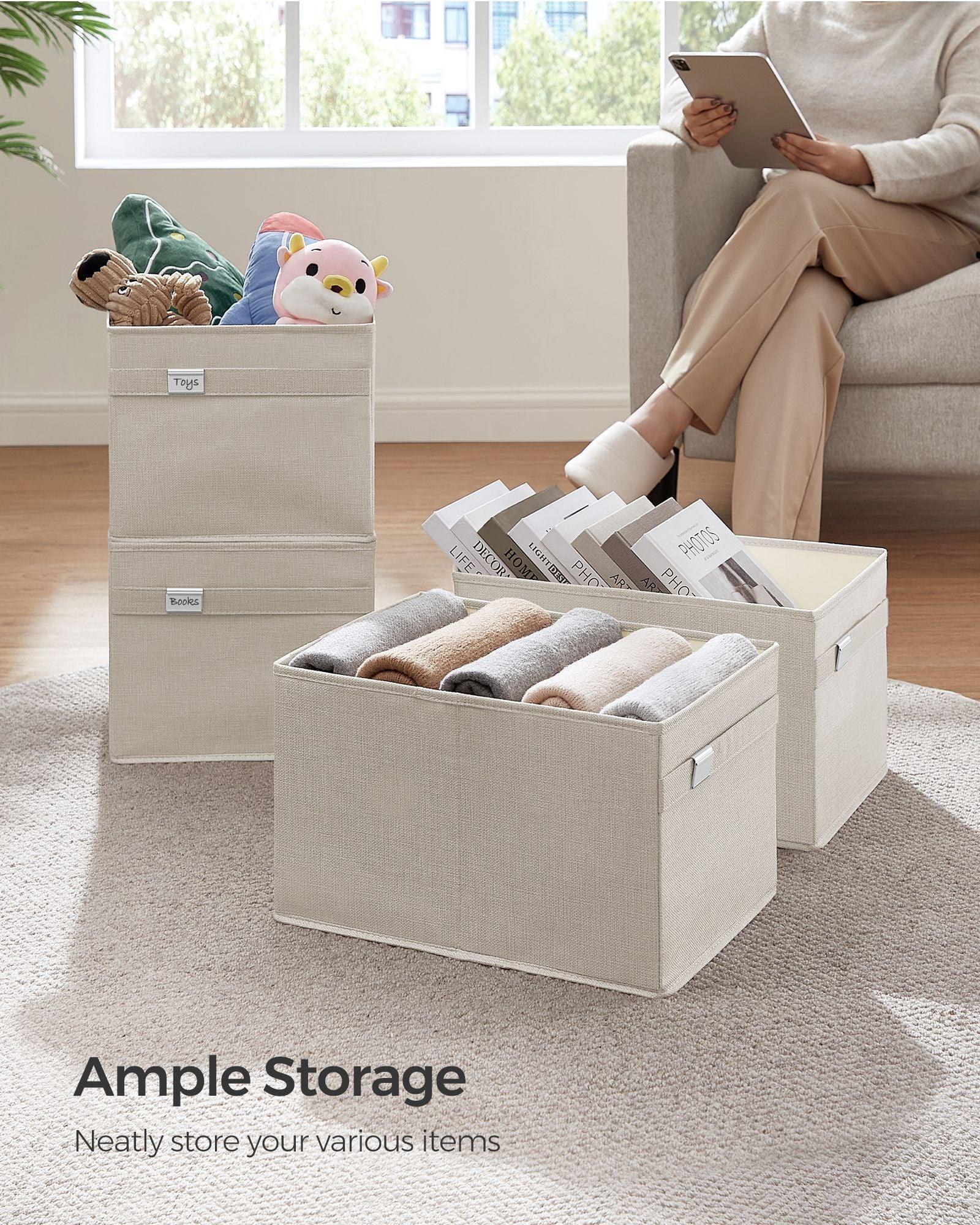Set of 2 Storage Baskets with Double Handles Cloud White FredCo