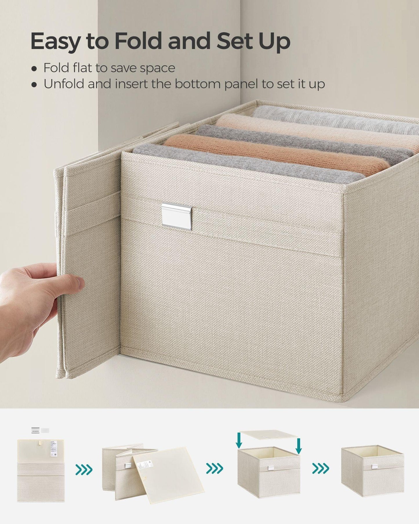 Set of 2 Storage Baskets with Double Handles Cloud White FredCo