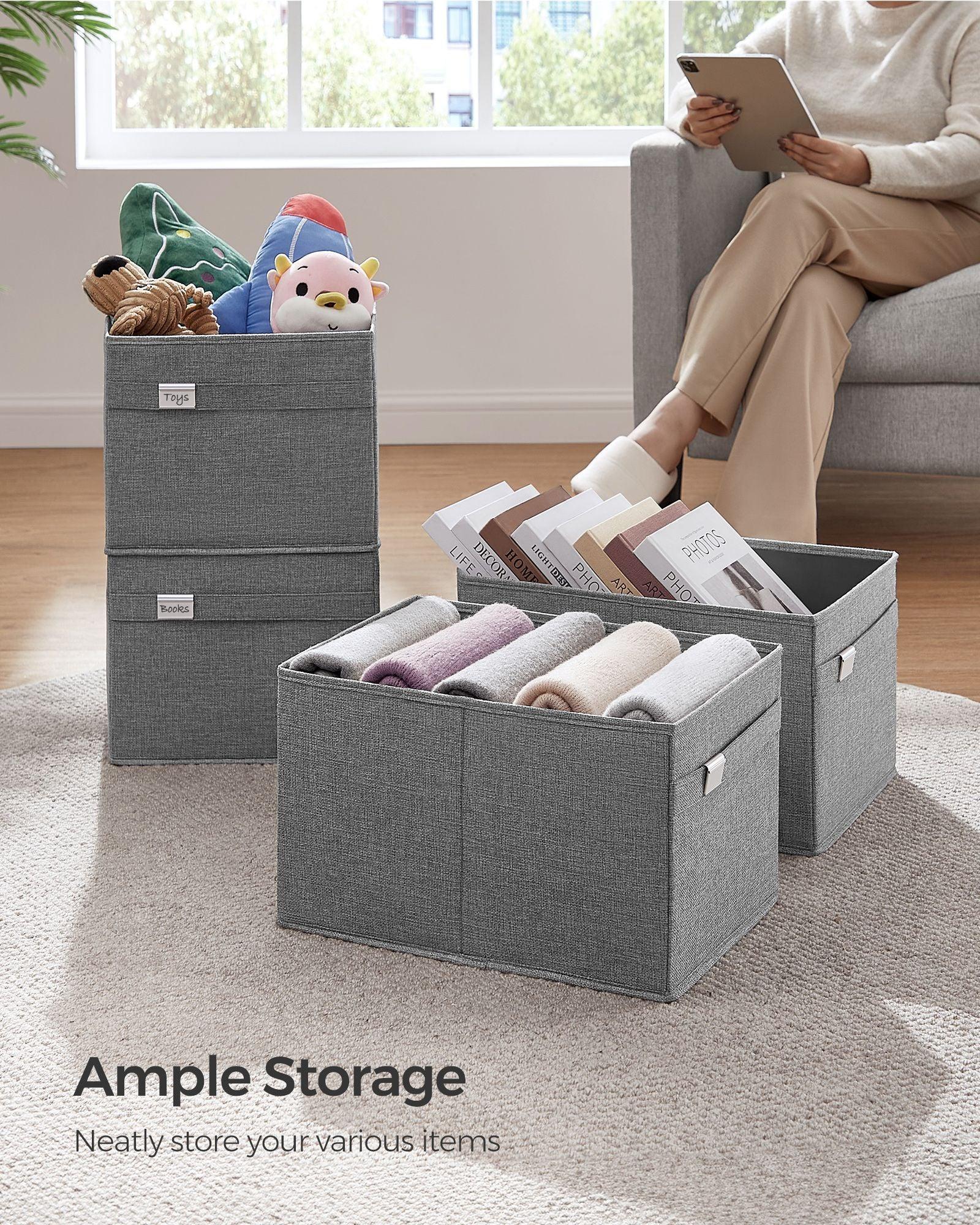 Set of 2 Storage Baskets with Double Handles Dove Gray FredCo
