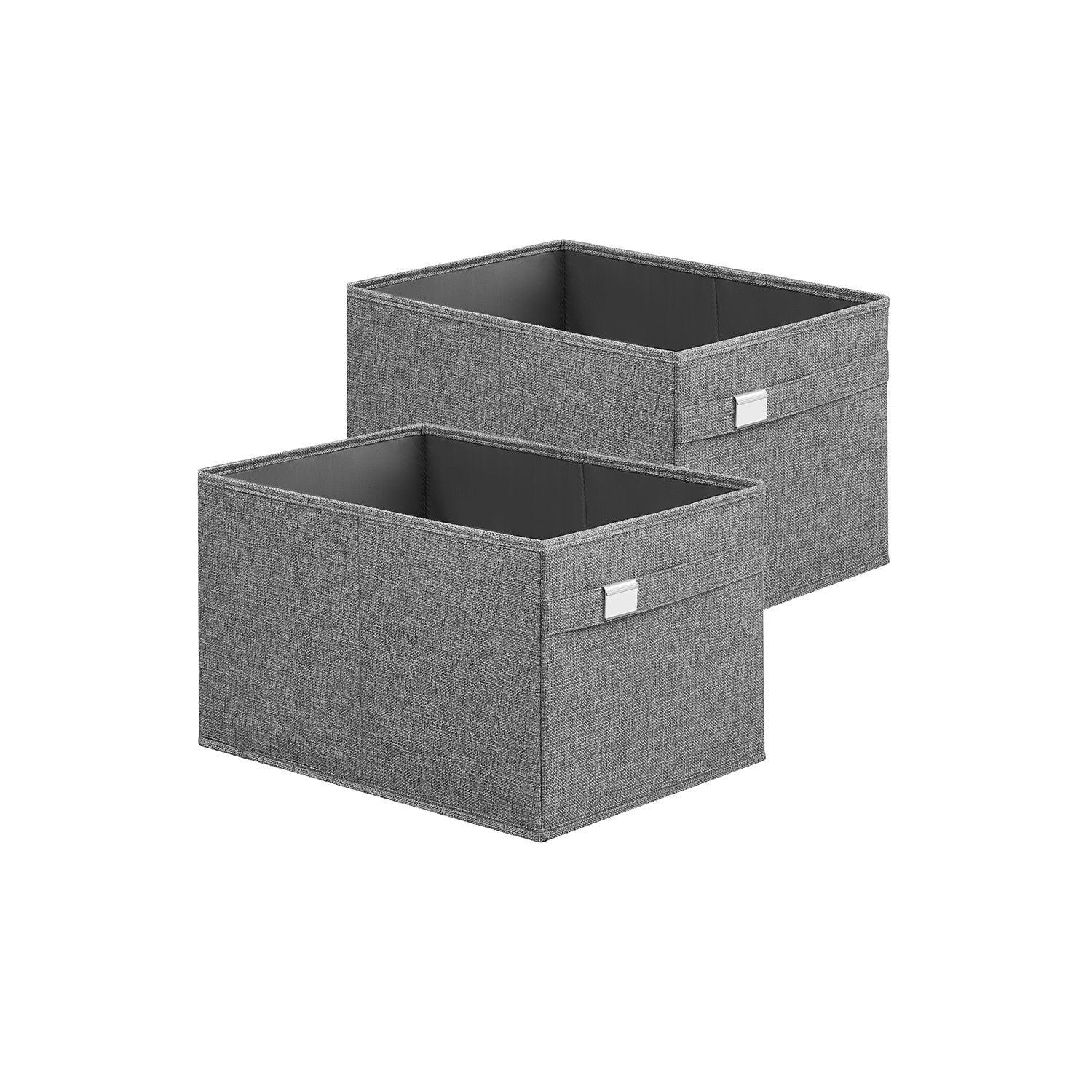 Set of 2 Storage Baskets with Double Handles Dove Gray FredCo