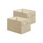 Set of 2 Storage Baskets with Double Handles Sand Beige FredCo