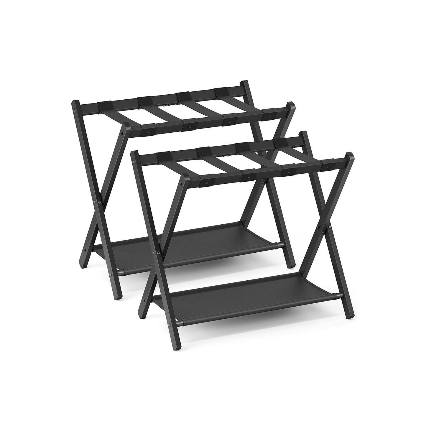 Set of 2 Suitcase Stand with Storage Shelf FredCo