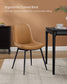 Set of 2 Upholstered Leather Dining Chairs Caramel Brown FredCo