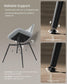 Set of 2 Upholstered Leather Dining Chairs Dove Gray FredCo