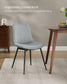 Set of 2 Upholstered Leather Dining Chairs Dove Gray FredCo