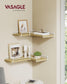 Set of 2 Wall-Mounted Corner Shelves Natural Oak and Cloud White FredCo