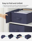 Set of 2 Wardrobe Clothes Organizer with 6 Grids Charcoal Blue FredCo