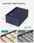 Set of 2 Wardrobe Clothes Organizer with 6 Grids Charcoal Blue FredCo