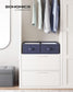 Set of 2 Wardrobe Clothes Organizer with 6 Grids Charcoal Blue FredCo