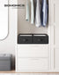 Set of 2 Wardrobe Clothes Organizer with 6 Grids Classic Black FredCo