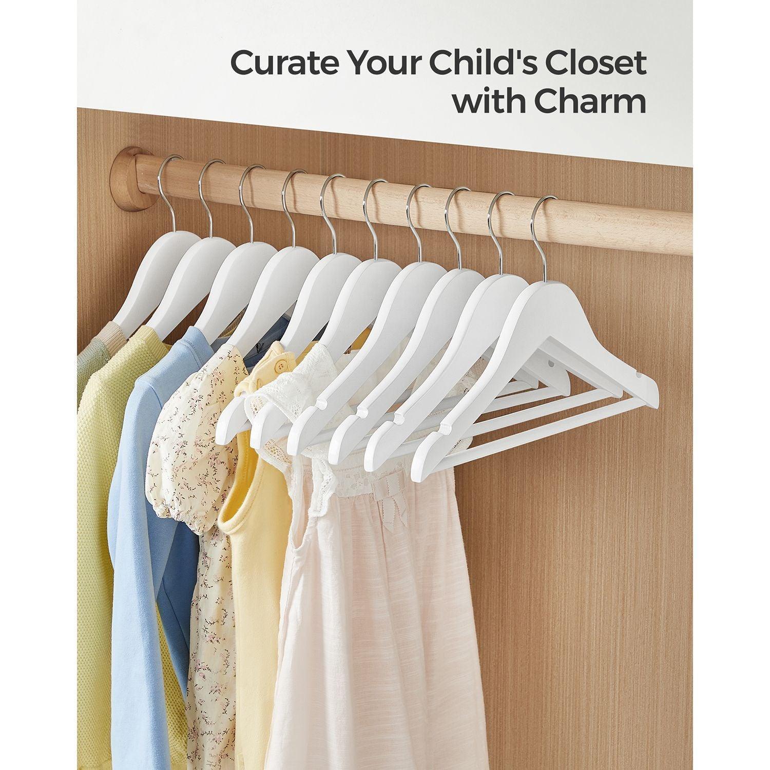 Set of 20 Kids Wooden Hangers FredCo